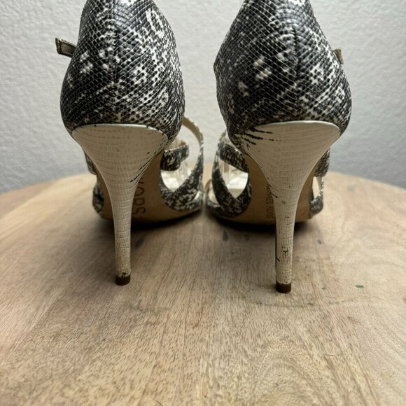 Michael Kors Snakeskin Stiletto Heels Size 6.5 Women Black White - Picture 4 of 6